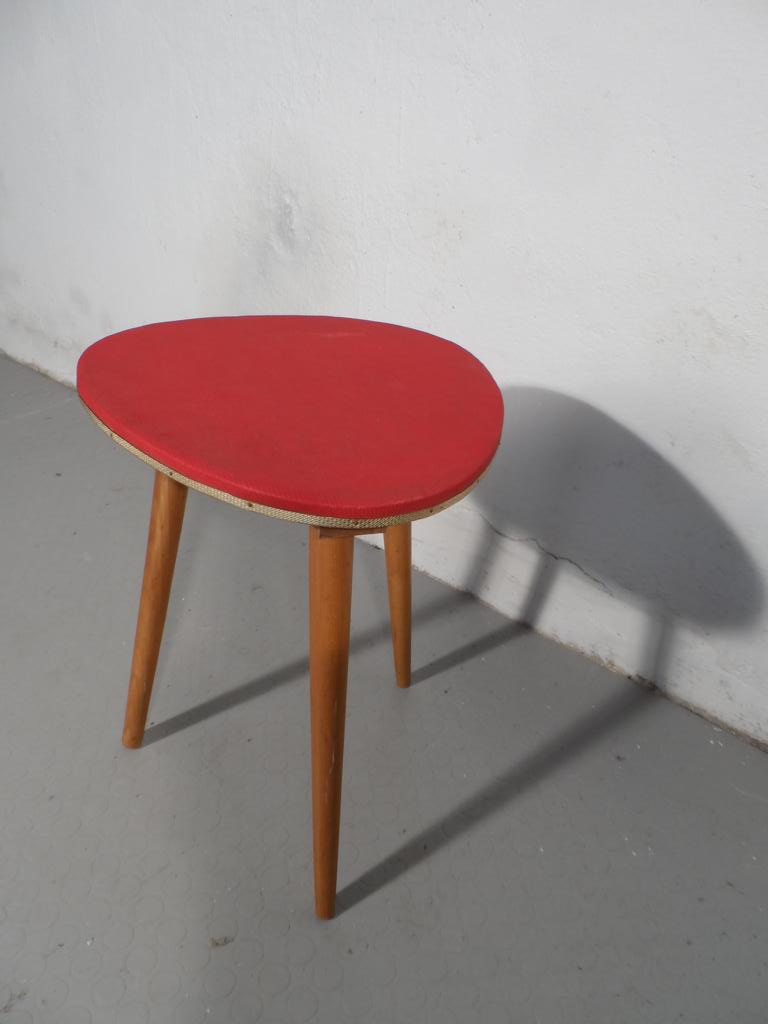 Hocker Holz rot 50er Jahre